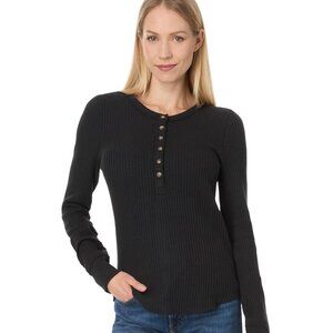 Faherty Legend Apres Waffle Henley | Black | LG